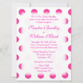 ピンク水玉模様結婚式招待状 招待状 (正面)