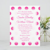 ピンク水玉模様結婚式招待状 招待状 (スタンド正面)