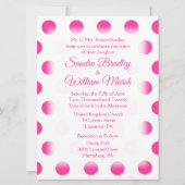 ピンク水玉模様結婚式招待状 招待状 (正面)