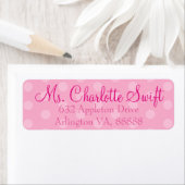 ピンク水玉模様誕生日差出人住所 ラベル (インサイチュ)