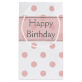 ピンク水玉模様誕生日 スモールペーパーバッグ (裏面)