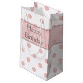 ピンク水玉模様誕生日 スモールペーパーバッグ (裏面アングル)