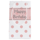 ピンク水玉模様誕生日 スモールペーパーバッグ (正面)
