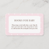 ピンク水玉模様赤ちゃんシャワーベビー本 エンクロージャーカード (正面)