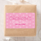 ピンク水玉模様赤ちゃんシャワー水瓶ラベル ラベル (インサイチュ)