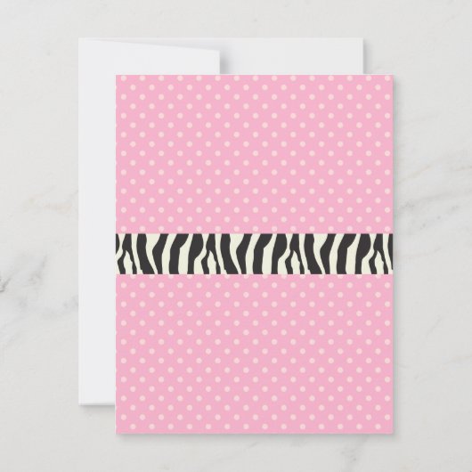 ピンク水玉模様、スパ誕生日パーティーの招待 招待状 (裏面)