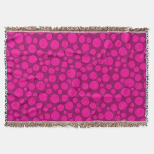 ピンク水玉模様 スローブランケット (正面)