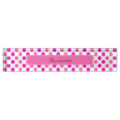 ピンク水玉模様 デスクネームプレート (正面)