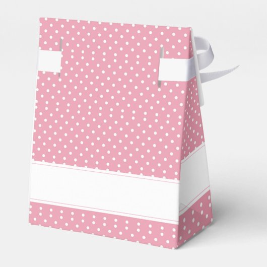 ピンク水玉模様-ブライダルシャワー フェイバーボックス (裏面サイド)
