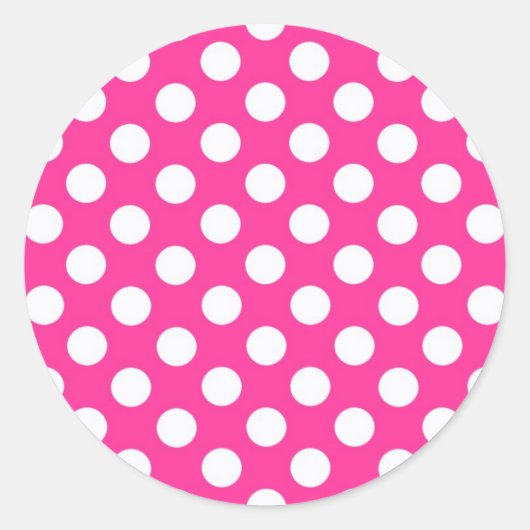 ピンク水玉模様 ラウンドシール (正面)