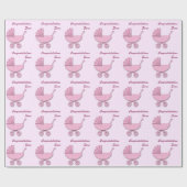 ピンク水玉模様 ラッピングペーパー (フラット)