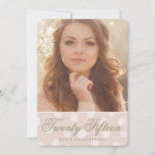 ピンク水玉模様 | 写真の卒業発表 招待状 (正面)