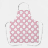 ピンク水玉模様、水玉模様パターン、ドット点々のある、 エプロン (正面)
