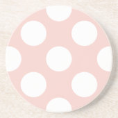ピンク水玉模様、水玉模様パターン、ドット点々のある、 コースター (正面)