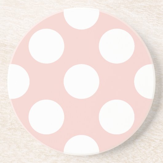 ピンク水玉模様、水玉模様パターン、ドット点々のある、 コースター (正面)