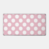 ピンク水玉模様、水玉模様パターン、ドット点々のある、 デスクマット (正面)