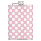 ピンク水玉模様、水玉模様パターン、ドット点々のある、 フラスク (正面)