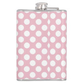 ピンク水玉模様、水玉模様パターン、ドット点々のある、 フラスク (裏面)