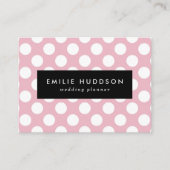 ピンク水玉模様、水玉模様パターン、ドット点々のある、 名刺 (正面)