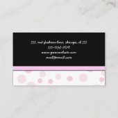 ピンク水玉模様、水玉模様パターン、ドット点々のある、 名刺 (裏面)