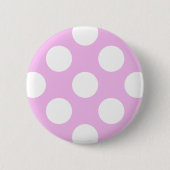 ピンク水玉模様、水玉模様パターン、ドット点々のある、 缶バッジ (正面)
