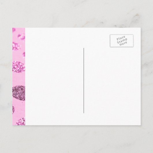 ピンク水玉模様 | 私の花嫁のメイドになってくれない? インビテーションポストカード (裏面)