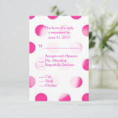 ピンク水玉模様RSVPとEntree Choice 出欠カード (スタンド正面)