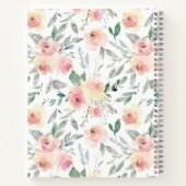 ピンク水色バラパターン祈りの言葉ジャーナル ノートブック (裏面)