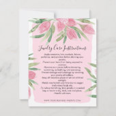 ピンク水色開花フローラジュエリー気にカード ノートカード (正面)