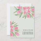 ピンク水色開花フローラジュエリー気にカード ノートカード (裏面)
