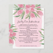 ピンク水色開花フローラジュエリー気にカード ノートカード (正面/裏面)