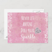 ピンク決してあなたの輝きの引用文を鈍くする ポストカード (正面/裏面)