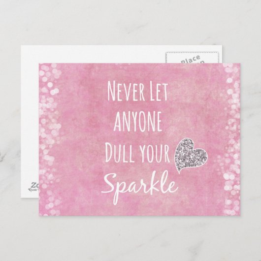 ピンク決してあなたの輝きの引用文を鈍くする ポストカード (正面/裏面)