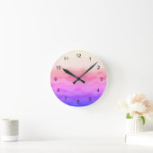 ピンク波 ラウンド壁時計 (ホーム)