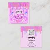 ピンク洗濯洗浄サービスQRコード スクエア名刺 (正面/裏面)