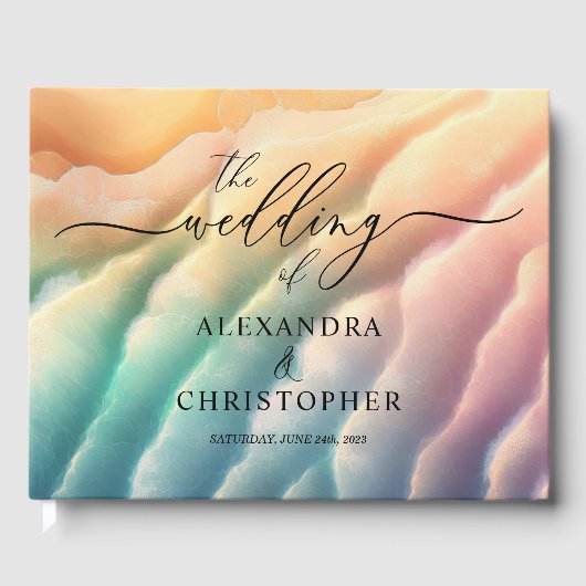 ピンク海ビーチかわいいシグネチャーサマーサン ゲストブック (正面)