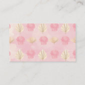 ピンク海ボホガール赤ちゃんシャワーおむつラッフル エンクロージャーカード (裏面)