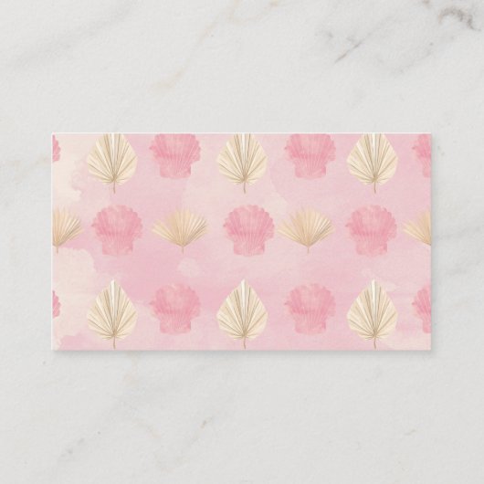 ピンク海ボホガール赤ちゃんシャワーおむつラッフル エンクロージャーカード (裏面)