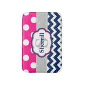 ピンク海軍パーソナライズなバス・マット バスマット (正面縦)