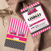 ピンク消防車の誕生日パーティーへの招待 招待状