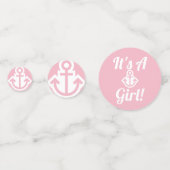 ピンク淡い色のいかりカスタマイズ可能紙吹雪 コンフェッティ (正面)