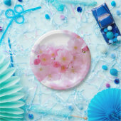 ピンク淡い色のさくらんぼ花紙プレート ペーパープレート (パーティー)