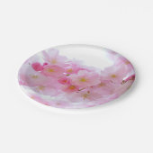 ピンク淡い色のさくらんぼ花紙プレート ペーパープレート (アングル)