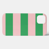 ピンク淡い色のとグリーンのストライプ Case-Mate iPhoneケース (裏面 (横))