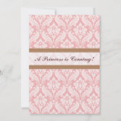 ピンク淡い色のとブラウンのデイジーベビーシャワー招待状 招待状 (裏面)