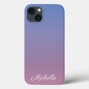 ピンク淡い色のとブルーのグラデグラデーションィエントiPhone iPhone 13ケース