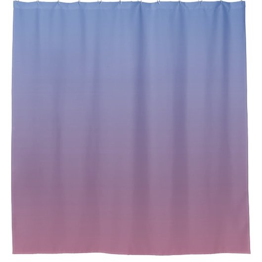 ピンク淡い色のとブルーのグラデーショングラデーション シャワーカーテン (正面)