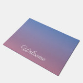 ピンク淡い色のとブルーのグラデーショングラデーション ドアマット (アングル)