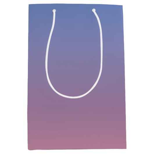 ピンク淡い色のとブルーのグラデーショングラデーション ミディアムペーパーバッグ (正面)