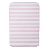 ピンク淡い色のとホワイトキャンディストライプー バスマット (正面縦)